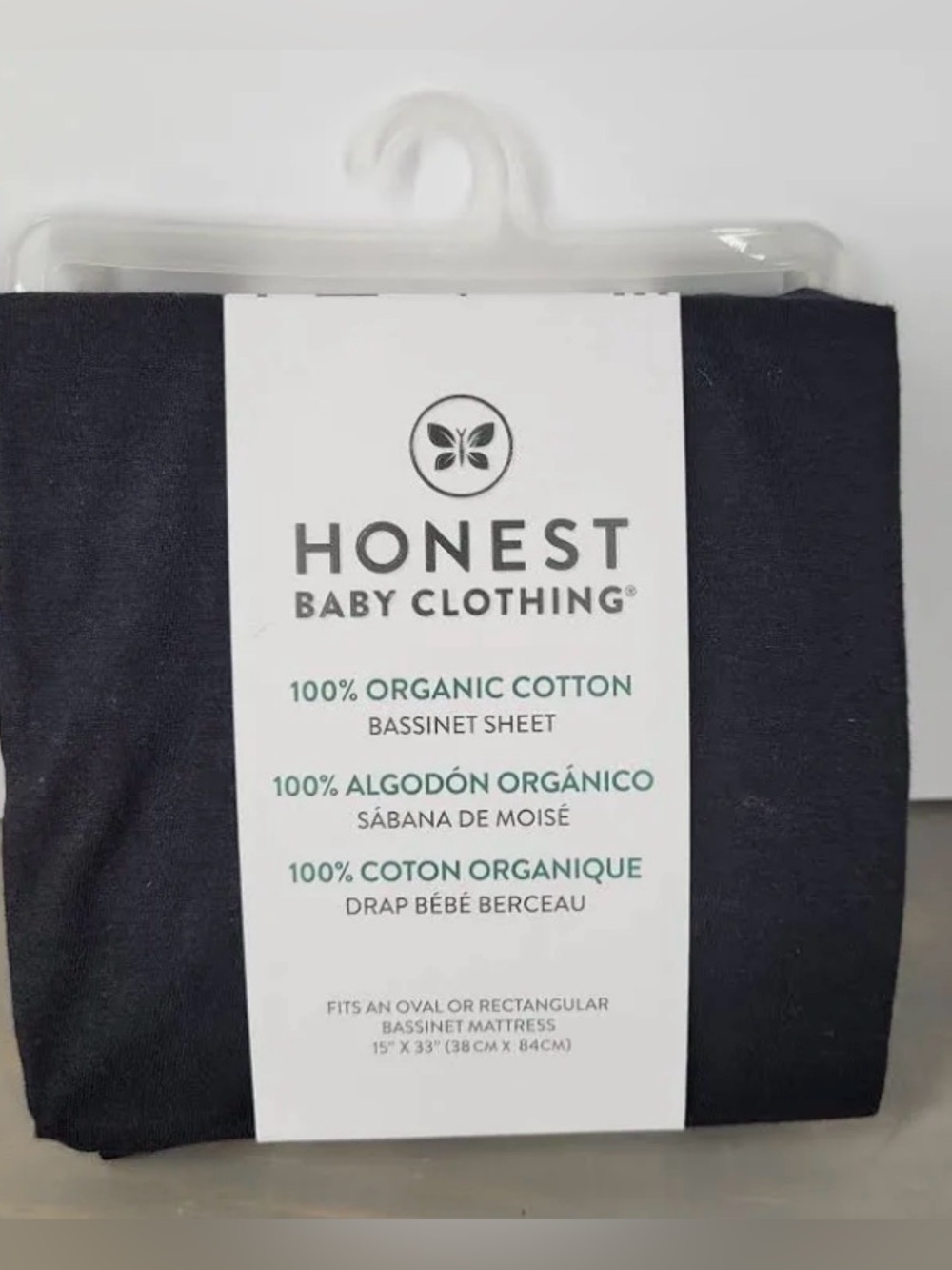 Honest Baby Clothing Organic Cotton Bassinet Sheet in black
